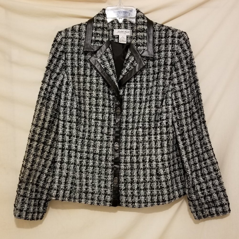 Judith Hart Black & White Tweed Jacket/Blazer size 8